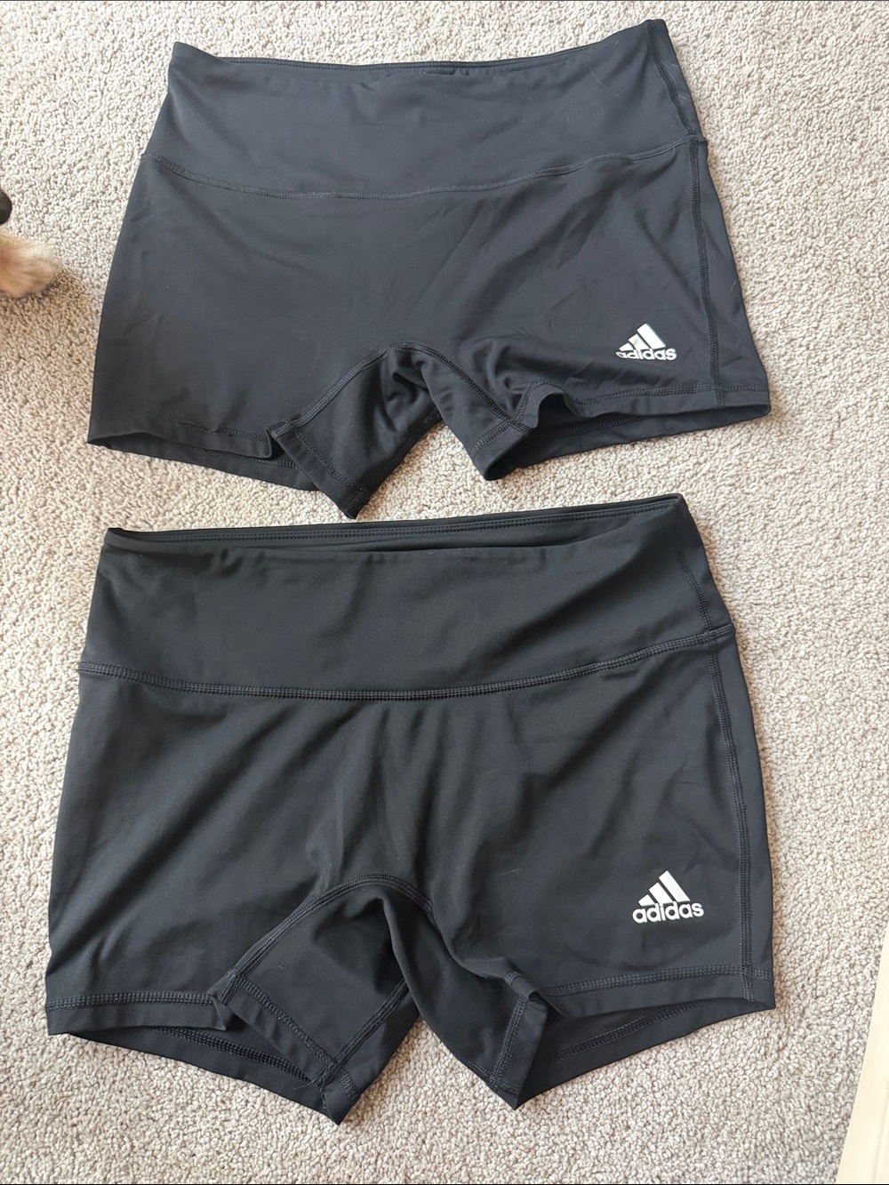 adidas Black Women's Athletic Bike Shorts 2 pairs - Logo on Leg